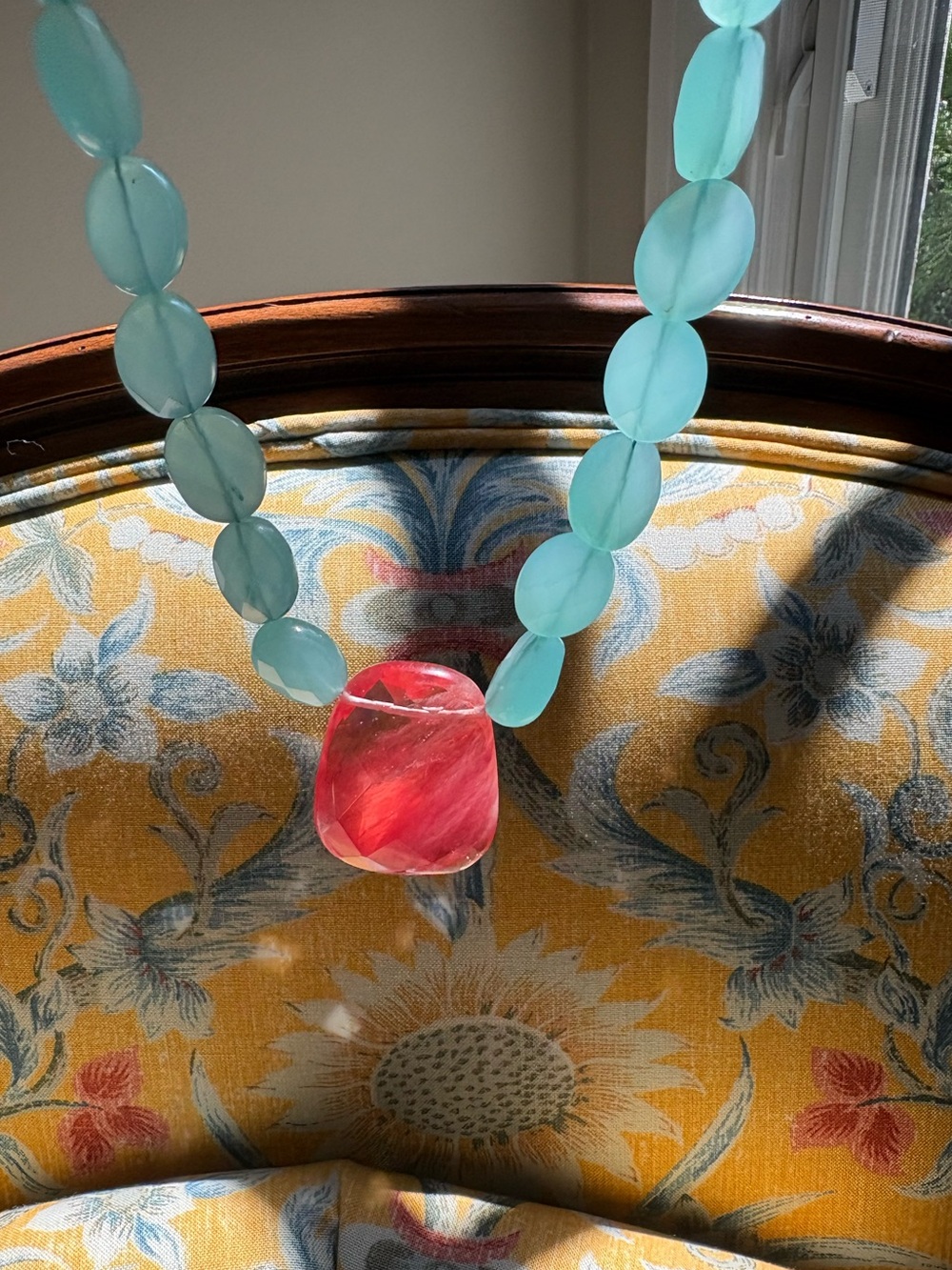 BEE beaded necklace with sterling silver clasp